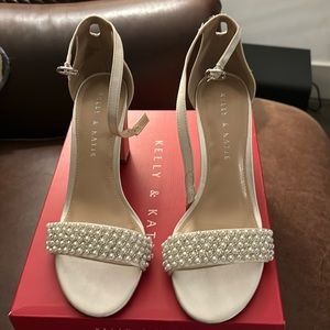 Wedding Shoes!! Kelly & Katie Satin Heels with Pearls